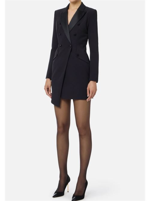 ROBEMANTEAU WITH TUXEDO DETAILS ELISABETTA FRANCHI | AB80356E2110 Nero